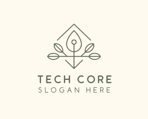 Leaf Plant Oil Drop logo design