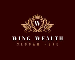 Crown Shield Wings logo design