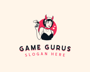 Woman Gamer Streaming Logo