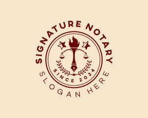 Legal Notary Justice Scale logo