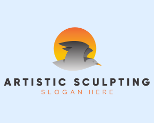 Sun Flying Bird logo design