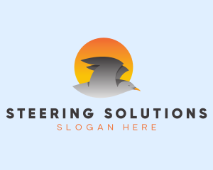 Sun Flying Bird logo design