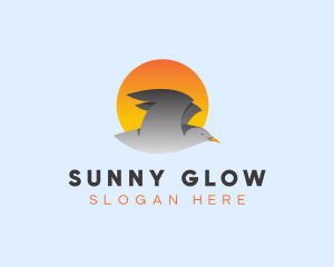 Sun Flying Bird logo design