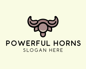 Wildlife Bull Horns logo design