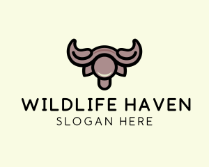 Wildlife Bull Horns logo design