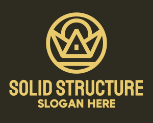 Gold Crown Structure logo design