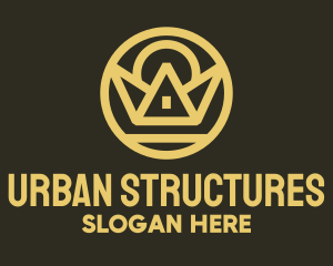 Gold Crown Structure logo design