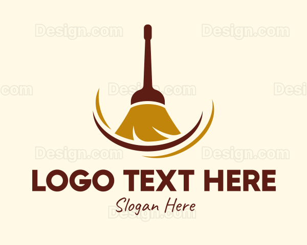 Sweeping Broom Cleaner Logo