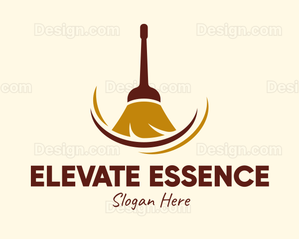 Sweeping Broom Cleaner Logo