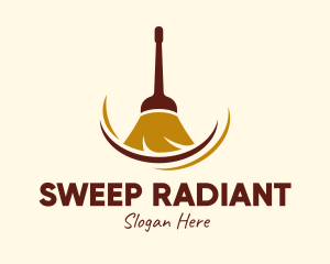 Sweeping Broom Cleaner logo design