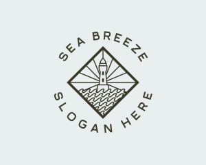 Sea Port Lighthouse logo design