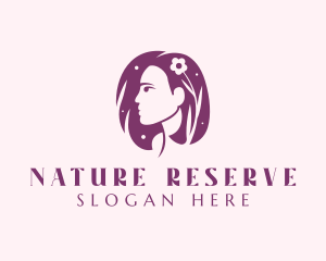 Nature Floral Hair Lady logo design