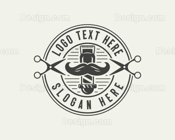 Barbering Hairstylist Scissors Logo