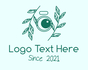 Green Plant Camera Lens logo design