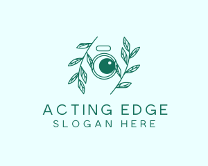 Green Plant Camera Lens logo design