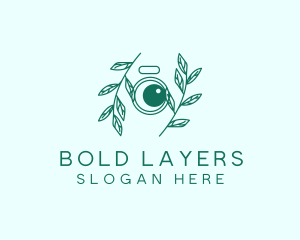 Green Plant Camera Lens logo design