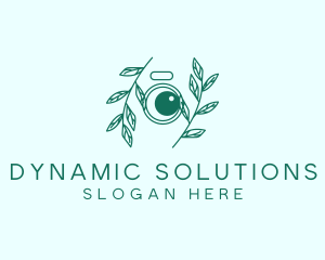 Green Plant Camera Lens logo design