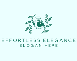 Green Plant Camera Lens logo design