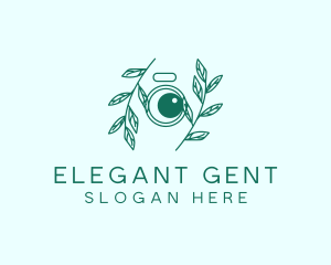 Green Plant Camera Lens logo design