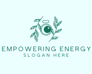 Green Plant Camera Lens logo design