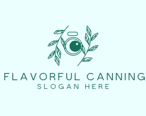 Green Plant Camera Lens logo design