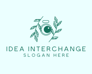 Green Plant Camera Lens logo design