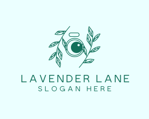 Green Plant Camera Lens logo design