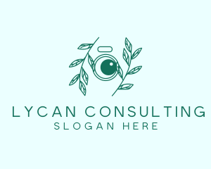 Green Plant Camera Lens logo design