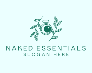 Green Plant Camera Lens logo design