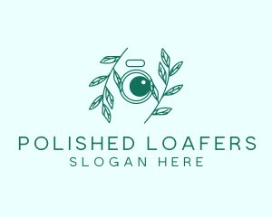 Green Plant Camera Lens logo design