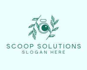 Green Plant Camera Lens logo design