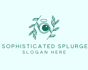 Green Plant Camera Lens logo design