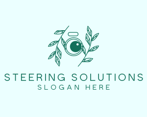 Green Plant Camera Lens logo design