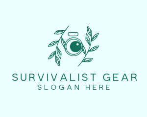 Green Plant Camera Lens logo design