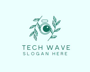 Green Plant Camera Lens logo design