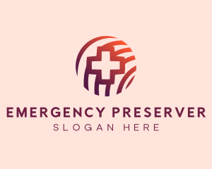 Medical Cross Globe logo design