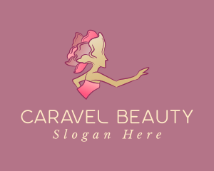 Woman Beauty Rose logo design