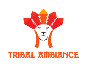 Tribe Feathers Lion logo design