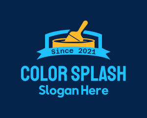 Paint Bucket Brush Banner logo