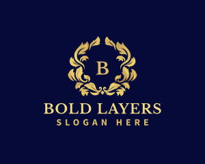 Luxury Wreath Hotel logo design