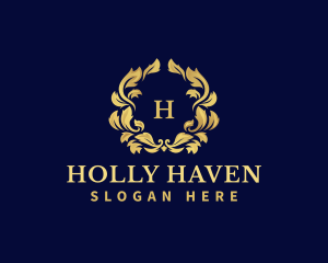 Luxury Wreath Hotel logo design