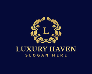Luxury Wreath Hotel logo design