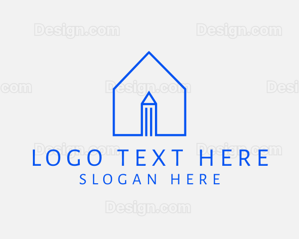 Minimalist House Pencil Logo