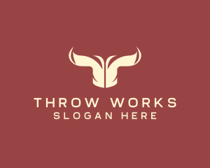 Bison Horns Letter T logo design