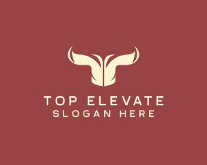 Bison Horns Letter T logo design