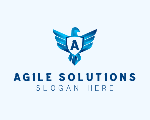 Falcon Wings Shield Aviation  logo design