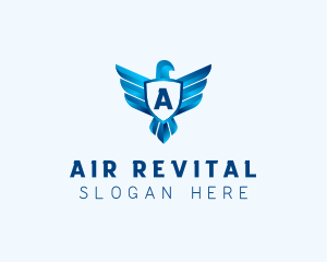 Falcon Wings Shield Aviation  logo design