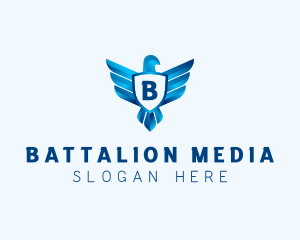 Falcon Wings Shield Aviation  logo design