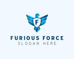 Falcon Wings Shield Aviation  logo design