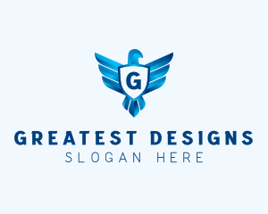 Falcon Wings Shield Aviation  logo design